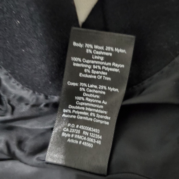 Wilfred Cocoon Coat Italian Wool Cashmere Blend Black XSmall - Picture 10 of 15